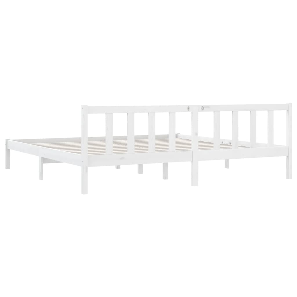 Bedframe Massief Grenenhout 200 x 200 cm Wit