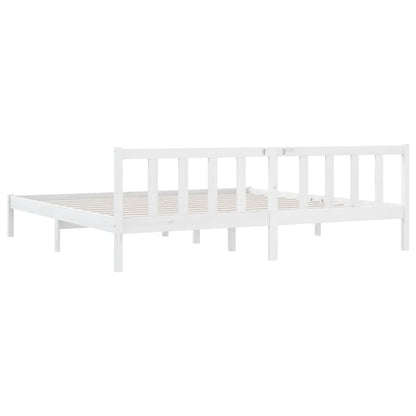 Bedframe Massief Grenenhout 200 x 200 cm Wit