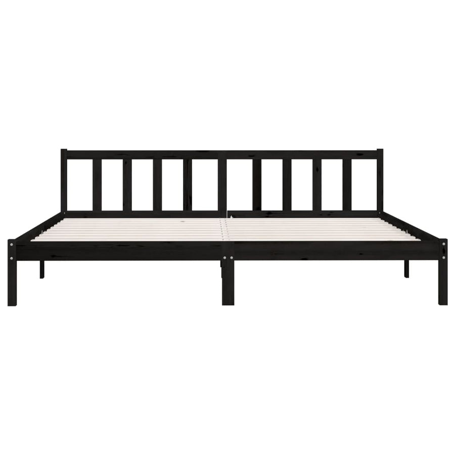 Bedframe Massief Grenenhout 200 x 200 cm Zwart