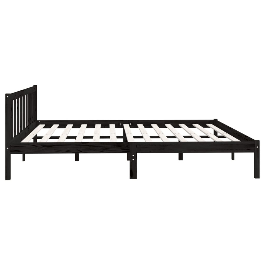 Bedframe Massief Grenenhout 200 x 200 cm Zwart