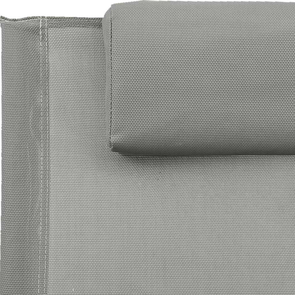 Ligstoel Met Kussen Staal En Textileen Grijs