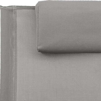 Ligstoel Met Kussen Staal En Textileen Grijs