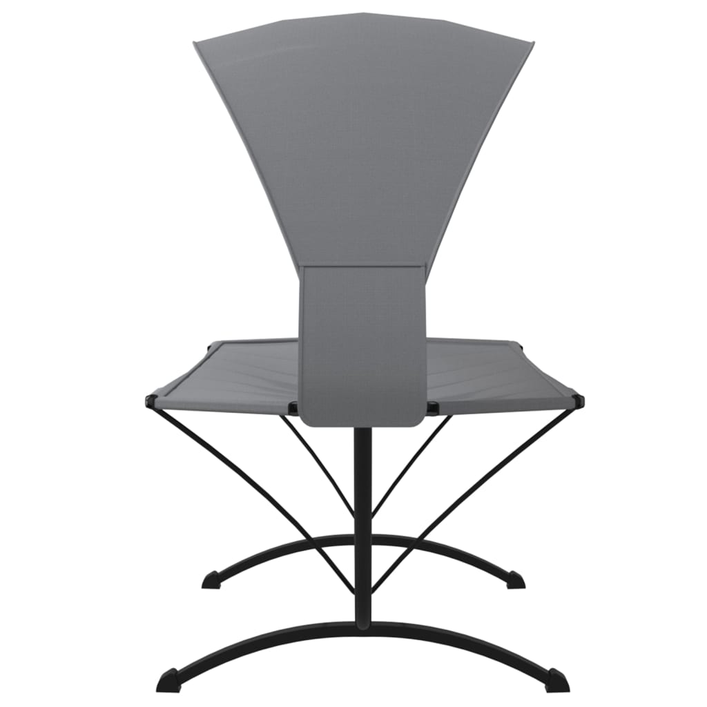 Loungebed Met Luifel Staal En Oxford Stof Grijs