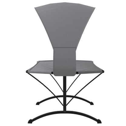 Loungebed Met Luifel Staal En Oxford Stof Grijs