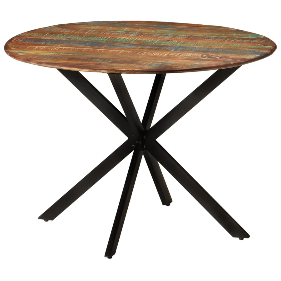 Eettafel Ø110X78 Cm En Staal massief gerecycled hout