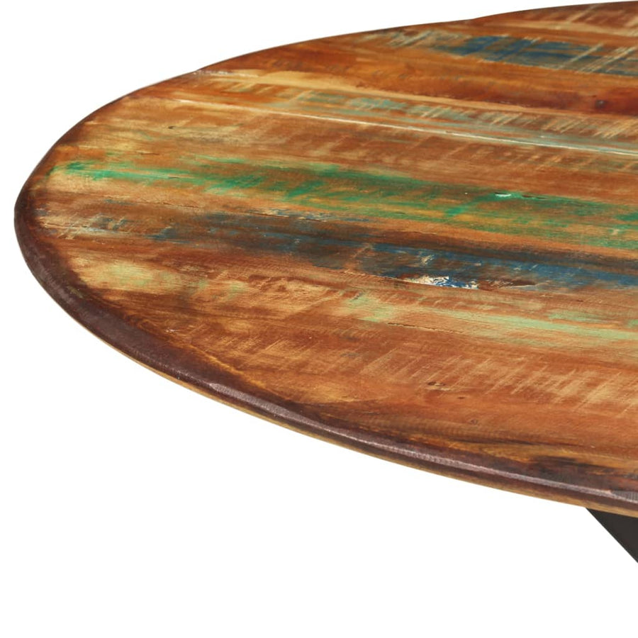 Eettafel Ø110X78 Cm En Staal massief gerecycled hout