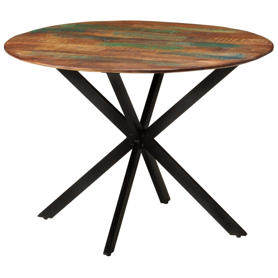 Eettafel Ø110X78 Cm En Staal massief gerecycled hout