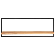 Wandschappen Massief Acaciahout En Staal 2 100 x 24 x 35 cm