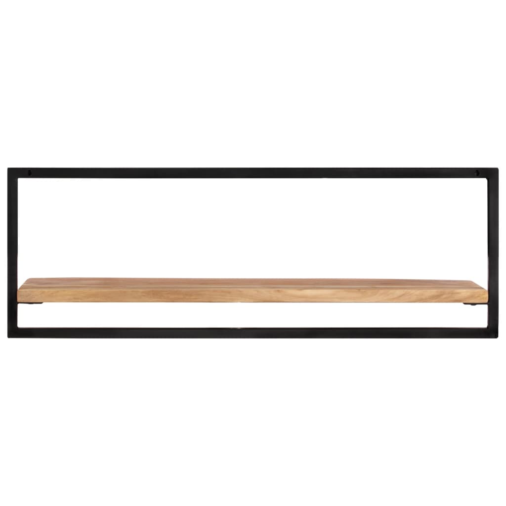 Wandschappen Massief Acaciahout En Staal 2 100 x 24 x 35 cm