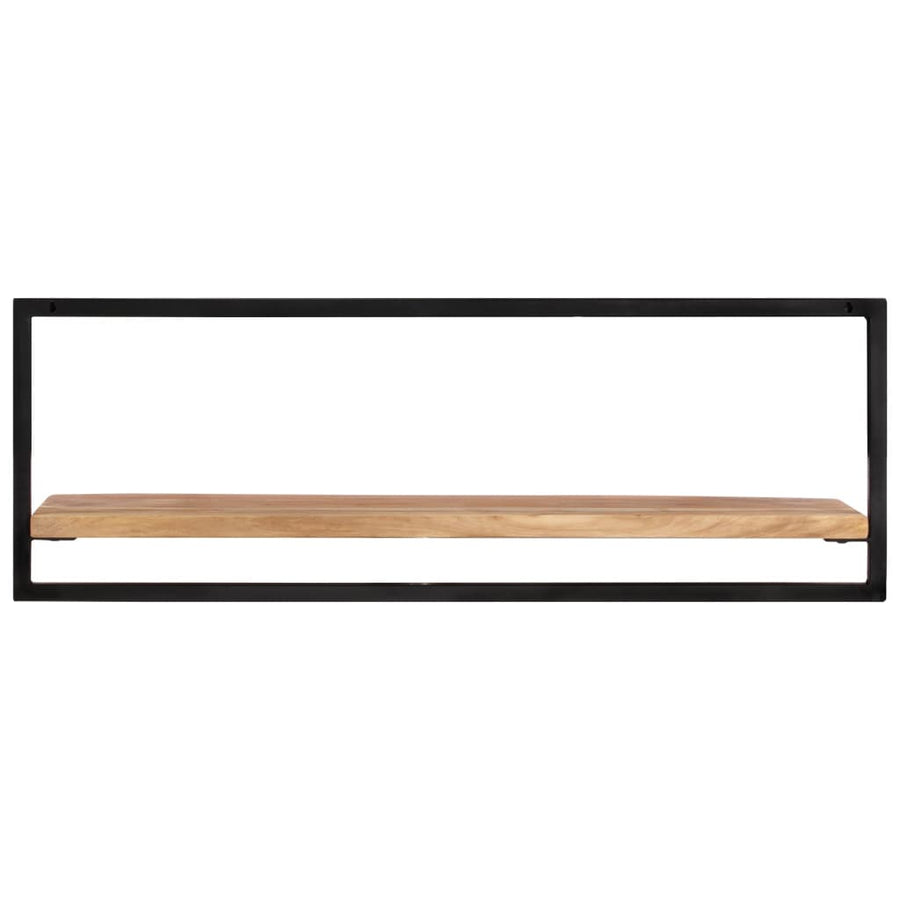 Wandschappen Massief Acaciahout En Staal 2 100 x 24 x 35 cm