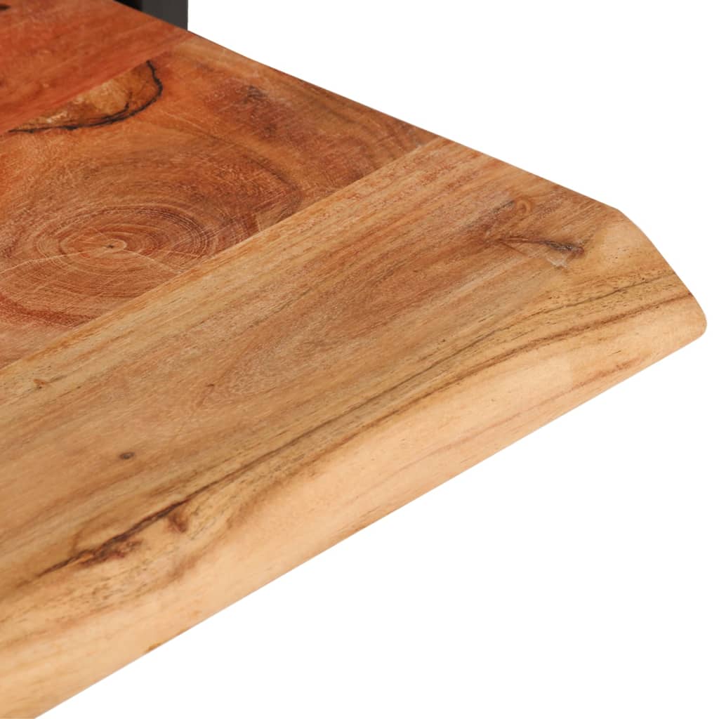 Wandschappen Massief Acaciahout En Staal 2 100 x 24 x 35 cm