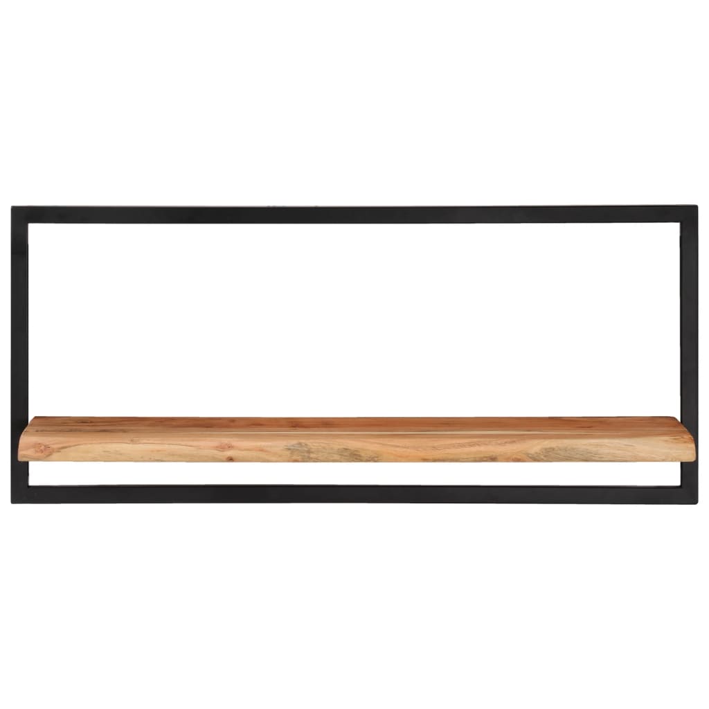 Wandschappen 2 st 80x25x35 cm massief acaciahout en staal 2 80 x 25 x 35 cm