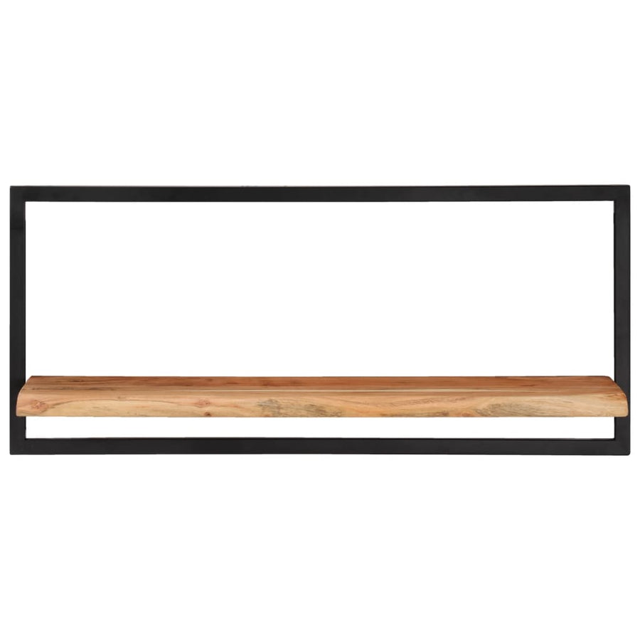 Wandschappen 2 st 80x25x35 cm massief acaciahout en staal 2 80 x 25 x 35 cm