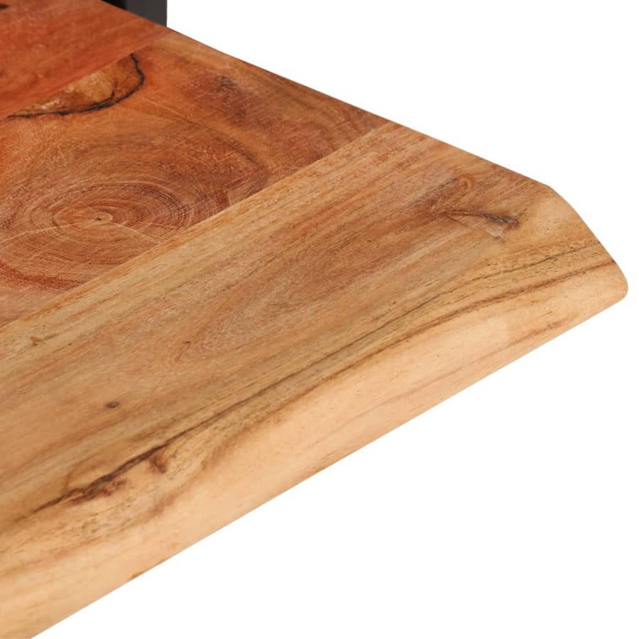 Wandschappen 2 st 80x25x35 cm massief acaciahout en staal 2 80 x 25 x 35 cm