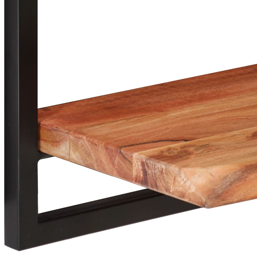 Wandschappen 2 st 80x25x35 cm massief acaciahout en staal 2 80 x 25 x 35 cm
