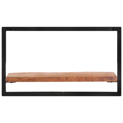 Wandschappen 2 st 60x25x35 cm massief acaciahout en staal 2 60 x 25 x 35 cm