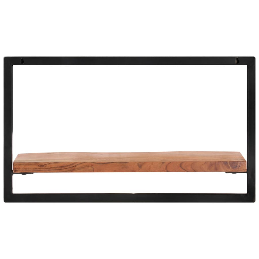 Wandschappen 2 st 60x25x35 cm massief acaciahout en staal 2 60 x 25 x 35 cm