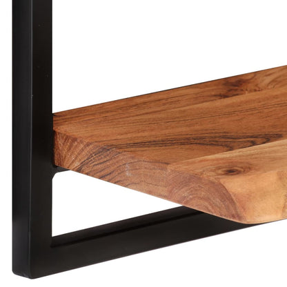 Wandschappen 2 st 60x25x35 cm massief acaciahout en staal 2 60 x 25 x 35 cm