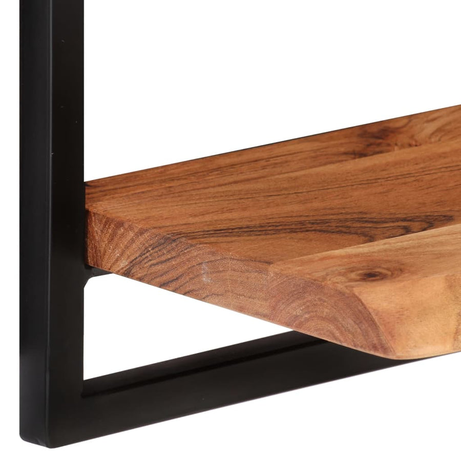 Wandschappen 2 st 40x24x35 cm massief acaciahout en staal 2 40 x 24 x 35 cm