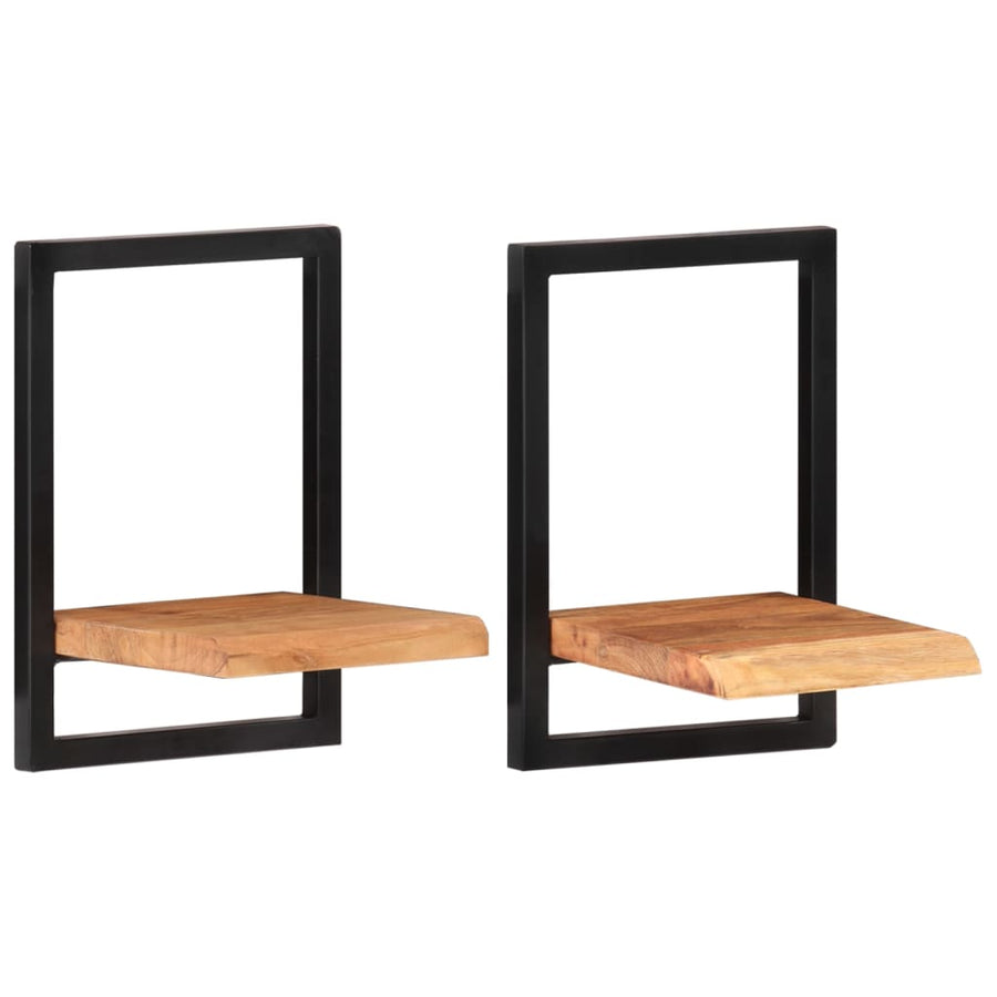 Wandschappen Massief Acaciahout En Staal 2 25 x 25 x 35 cm