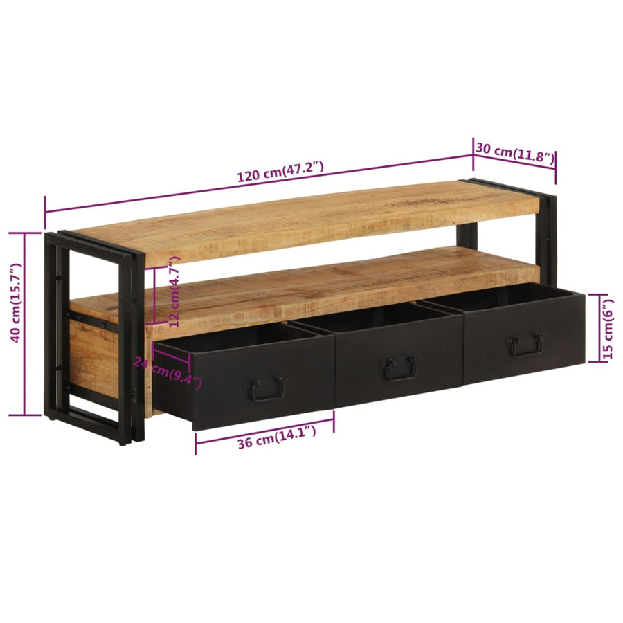 Tv-Meubel 20X30X40 Cm massief mangohout