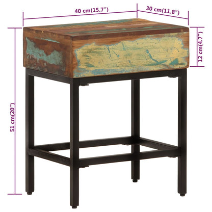 Bijzettafel 40X30X51 Cm Massief Gerecycled Hout