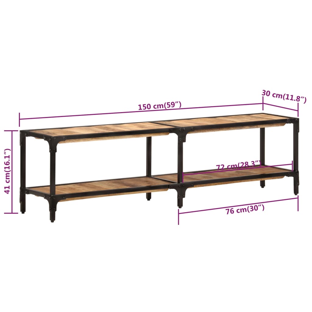 Tv-Meubel 150 x 30 x 41 cm massief mangohout
