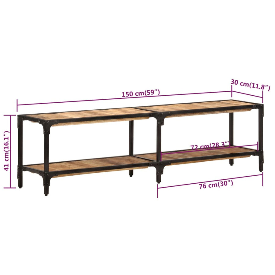 Tv-Meubel 150 x 30 x 41 cm massief mangohout