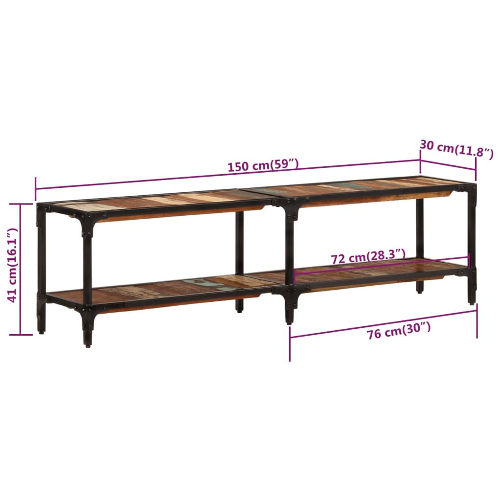 Tv-Meubel Gerecycled Hout 150 x 30 x 41 cm massief gerecycled hout