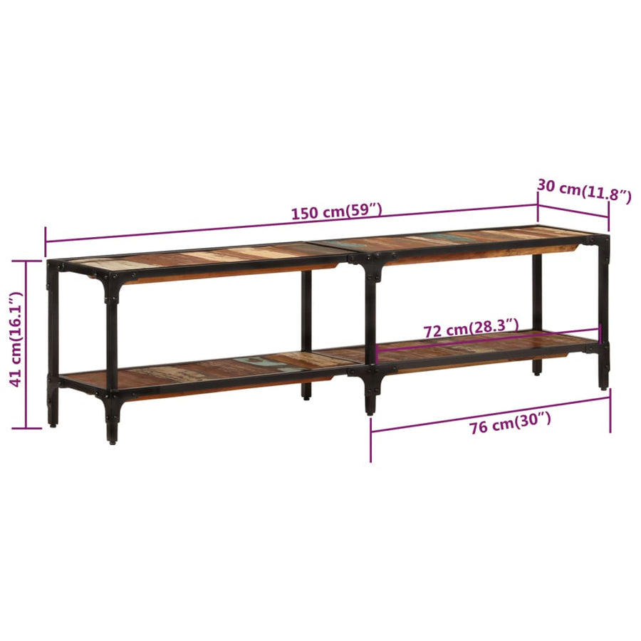 Tv-Meubel Gerecycled Hout 150 x 30 x 41 cm massief gerecycled hout