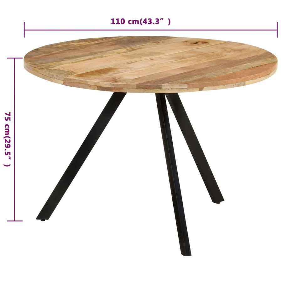 Eettafel 0x75 cm massief mangohout
