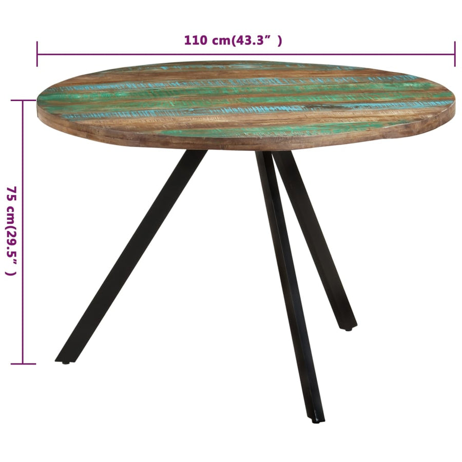 Eettafel 0x75 cm massief gerecycled hout