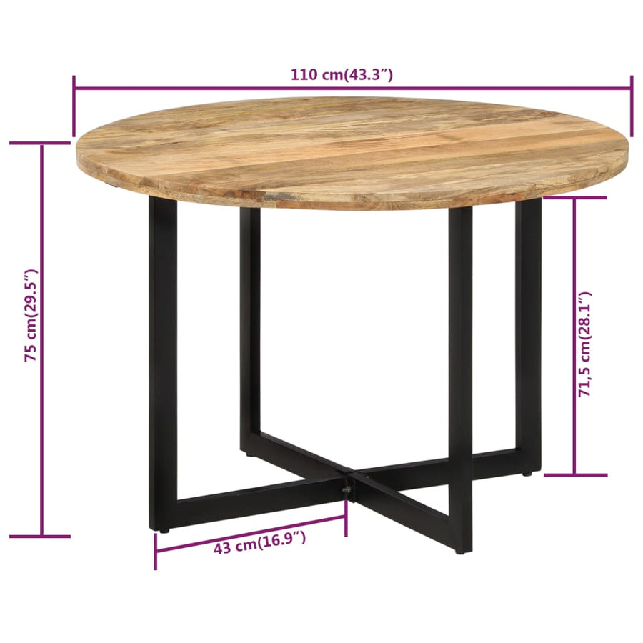 Eettafel 110x75 cm massief mangohout 110 x 75 cm massief mangohout