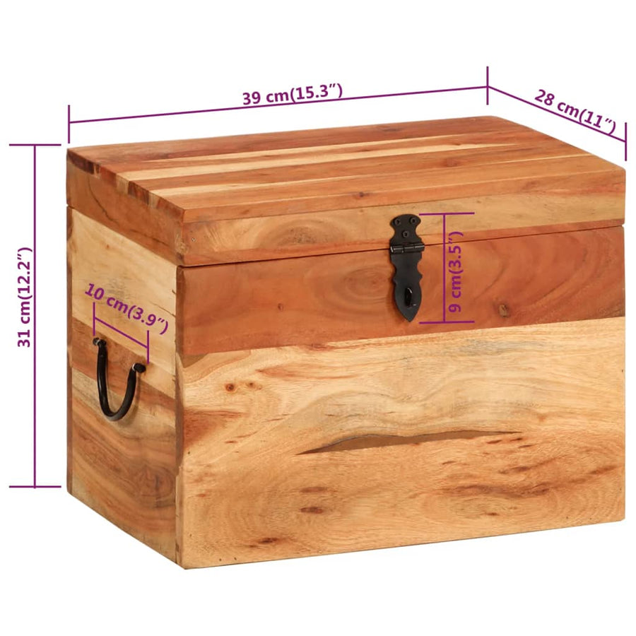 Opbergbox 39X28X31 Cm Massief acaciahout