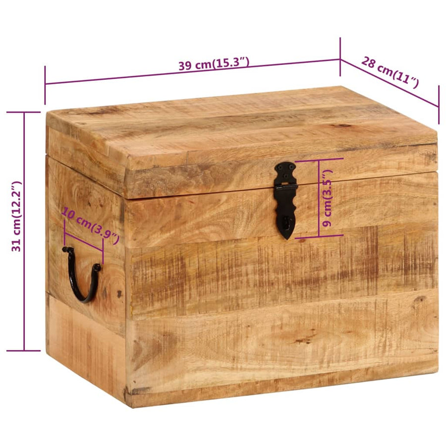 Opbergbox 39X28X31 Cm Massief Mangohout