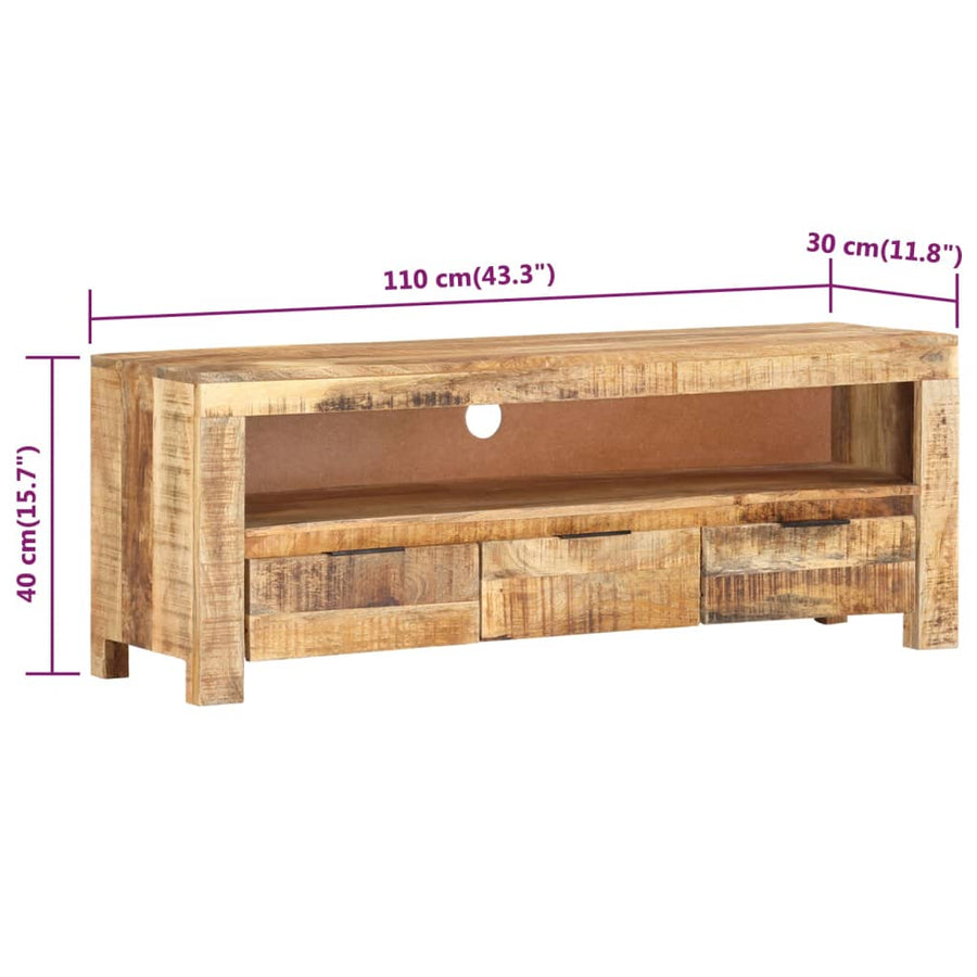 Tv-Meubel 110 x 30 x 40 cm Ruw mangohout