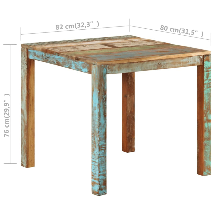 Eettafel 82X80X76 Cm Massief Gerecycled Hout 1 82 x 80 x 76 cm