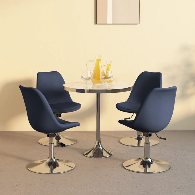 Eetkamerstoelen Draaibaar Stof 4 Blauw