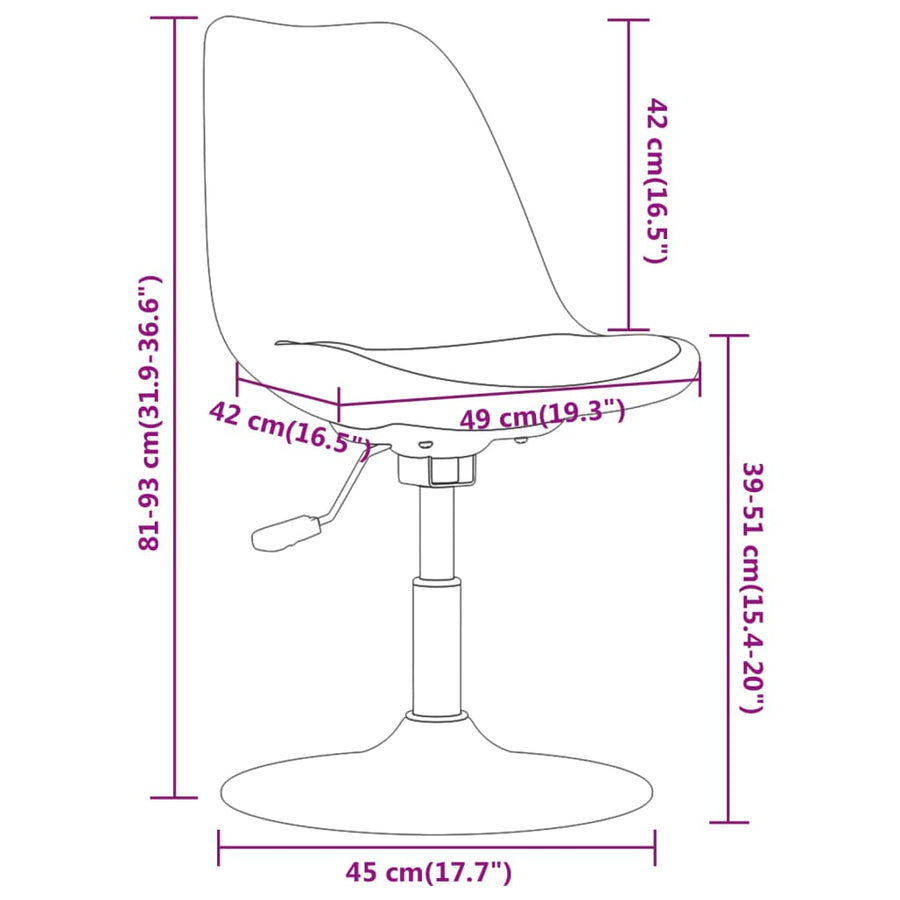 Eetkamerstoelen Draaibaar Stof Kleurig 4 crème