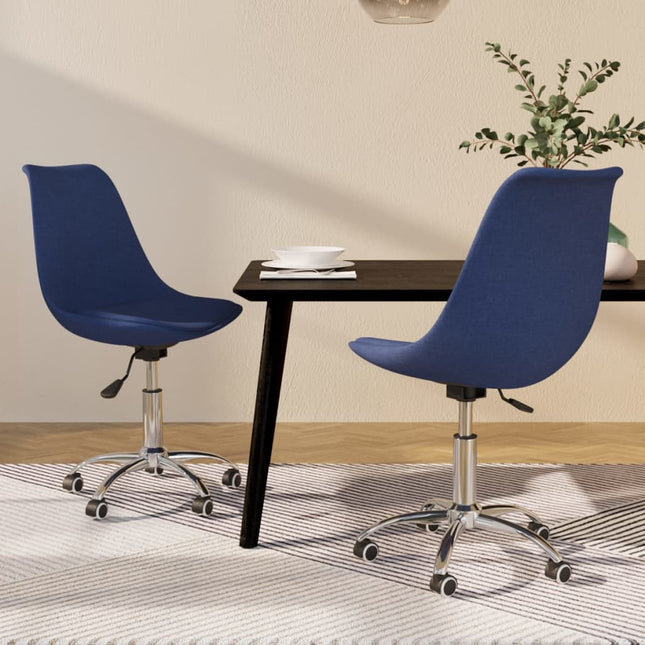 Eetkamerstoelen Draaibaar Stof 2 Blauw