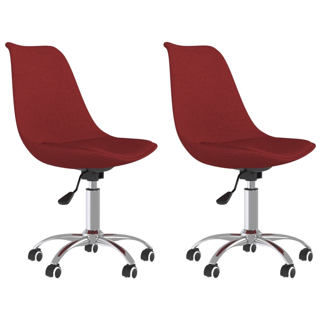 Eetkamerstoelen Draaibaar Stof 2 Wijnrood