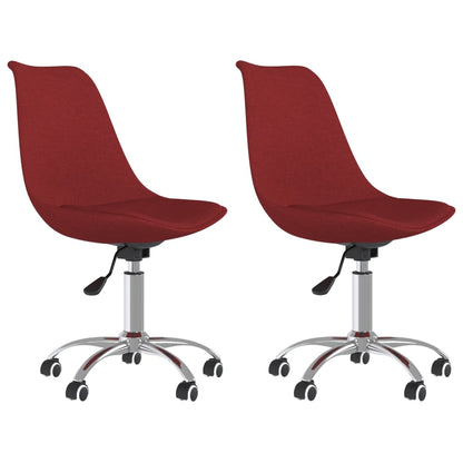 Eetkamerstoelen Draaibaar Stof 2 Wijnrood