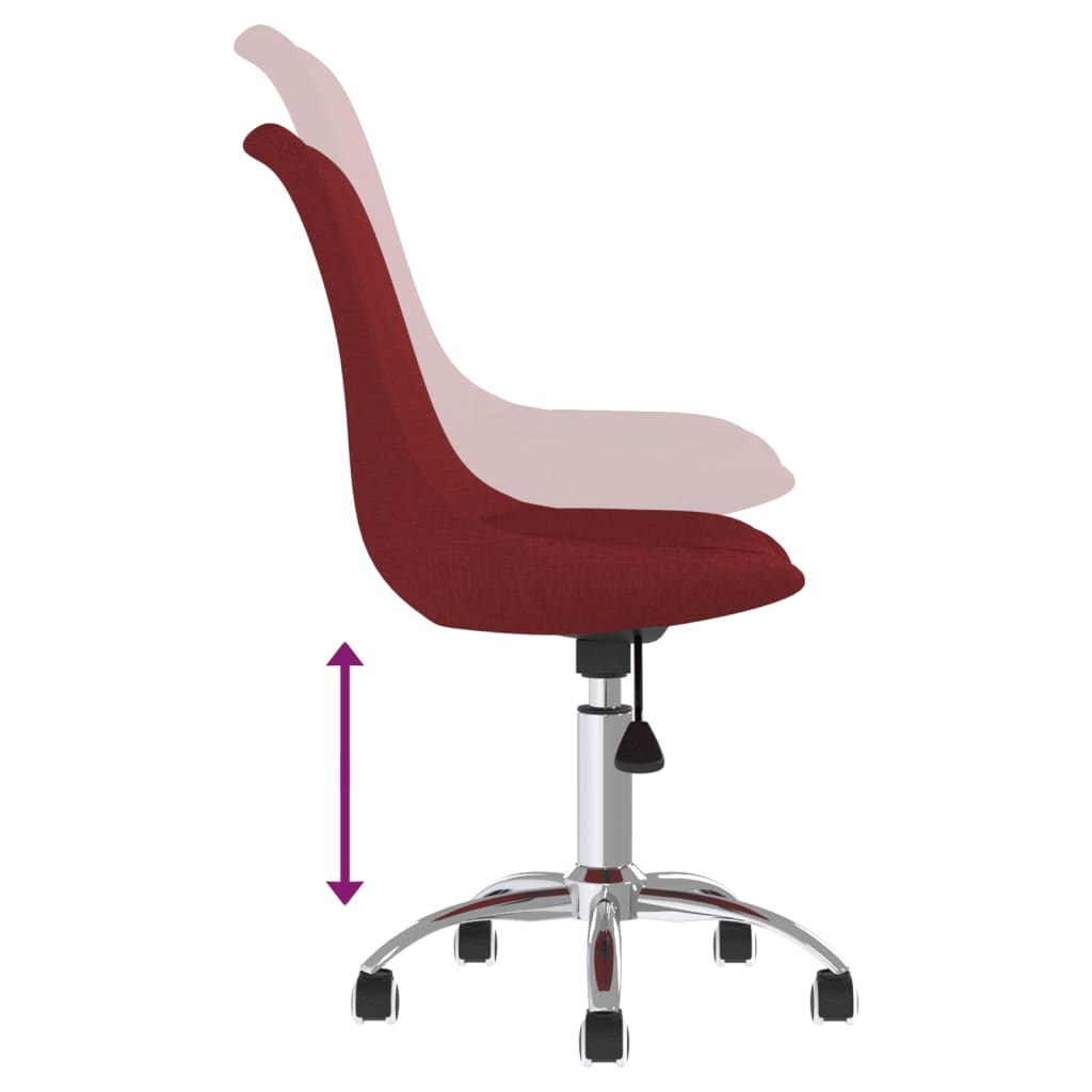 Eetkamerstoelen Draaibaar Stof 2 Wijnrood