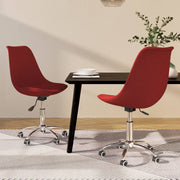 Dining chairs swivel 2 pcs fabric wine red