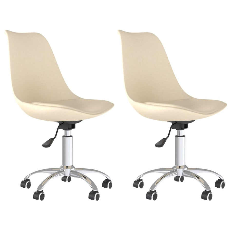 Eetkamerstoelen Draaibaar Stof Kleurig 2 crème