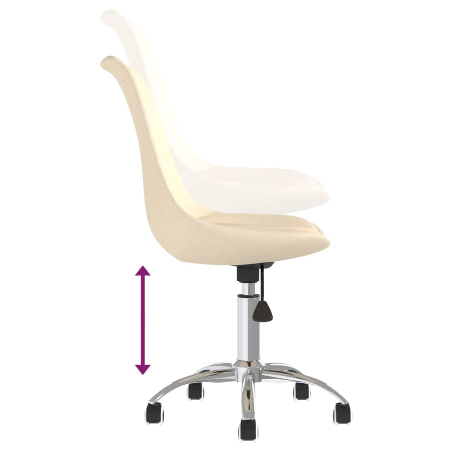 Eetkamerstoelen Draaibaar Stof Kleurig 2 crème
