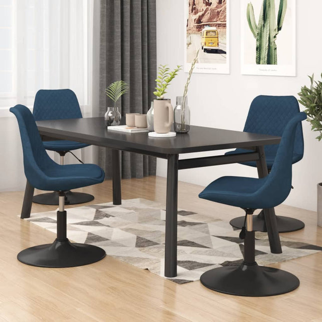 Eetkamerstoelen draaibaar 4 st fluweel blauw 4 Blauw