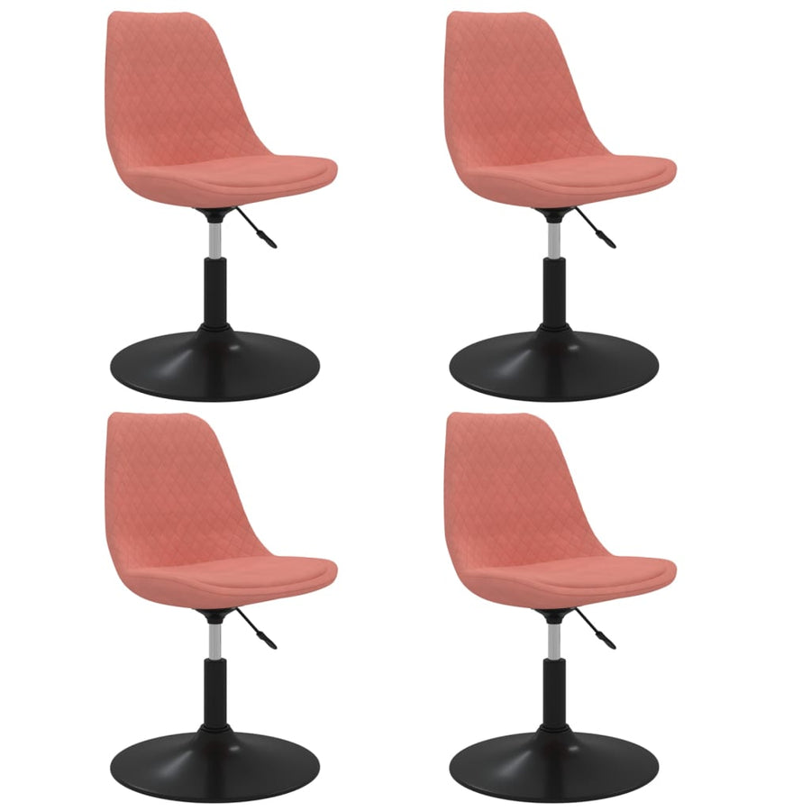 Eetkamerstoelen draaibaar 4 st fluweel roze 4 Roze