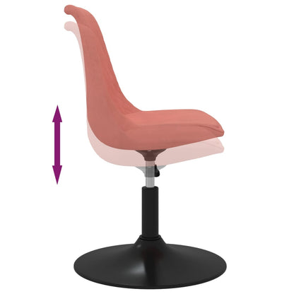 Eetkamerstoelen draaibaar 4 st fluweel roze 4 Roze