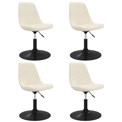 Eetkamerstoelen draaibaar 4 st fluweel crèmekleurig 4 crème